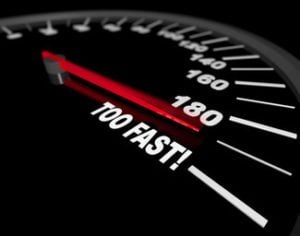 illustration on how driving record affects life insurance premiums - speedometer showing excessive speed